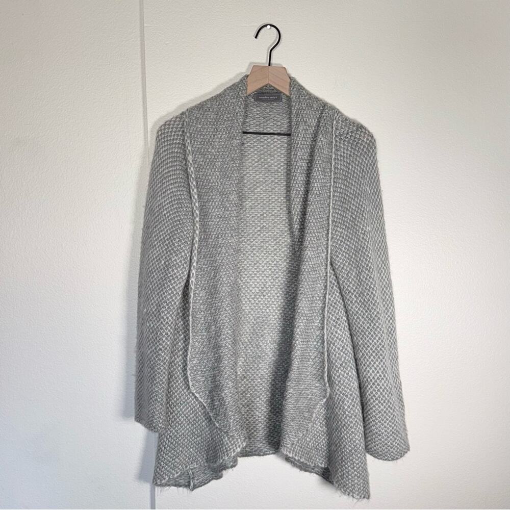 WOODEN SHIPS mohair wool blend open front long line cozy cardigan L - Picture 3 of 5